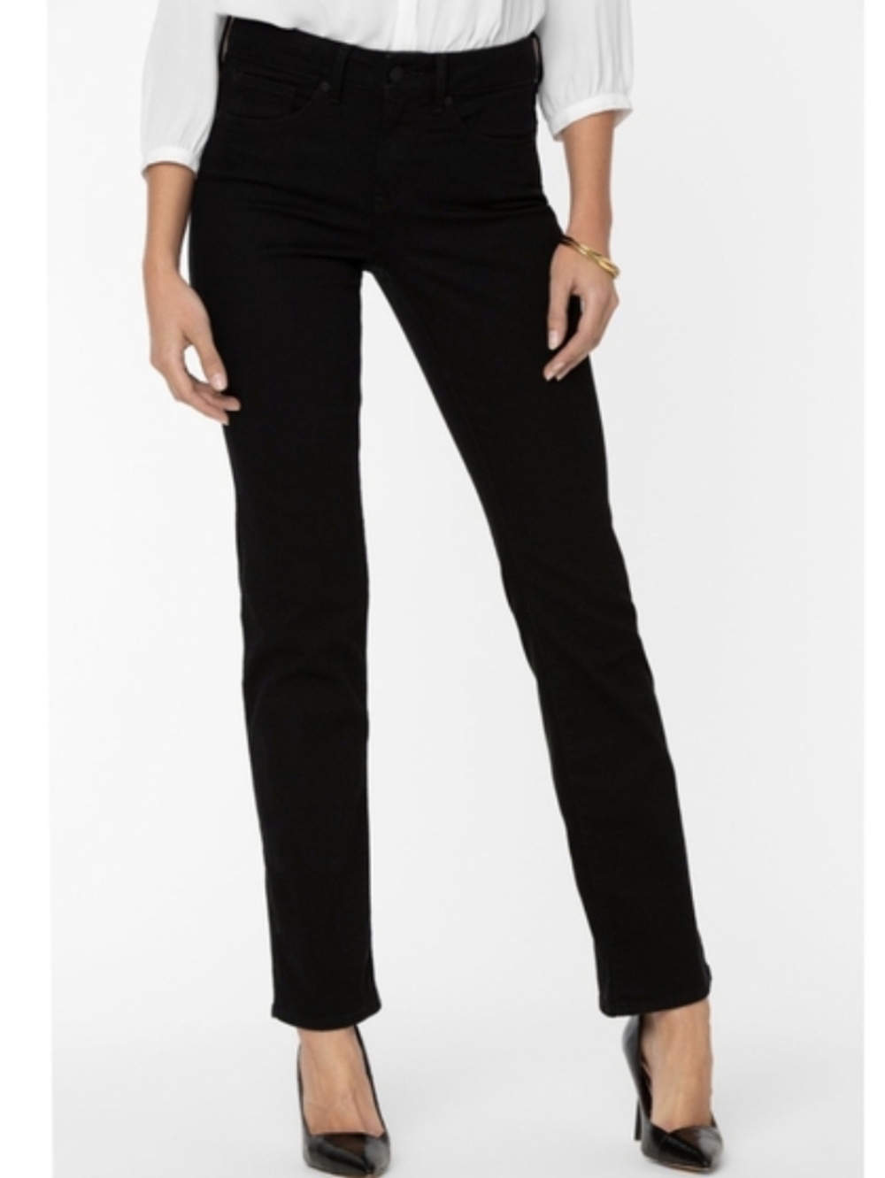 NYDJ Marilyn Straight Leg Jeans Black 14